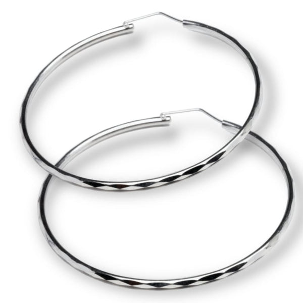 70mm circumference sterling silver mirror hoops earrings – Raf
