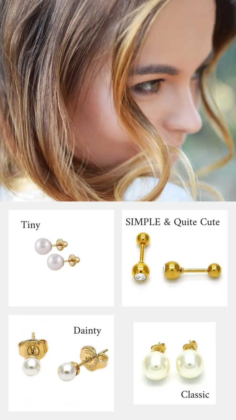 Solid Gold Studs Fine Jewelry