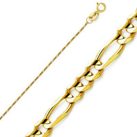 2mm wide figaro chain necklace in 14k solid gold chains