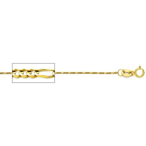 2mm wide figaro chain necklace in 14k solid gold 18’’ chains