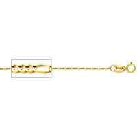 2mm wide figaro chain necklace in 14k solid gold 18’’ chains