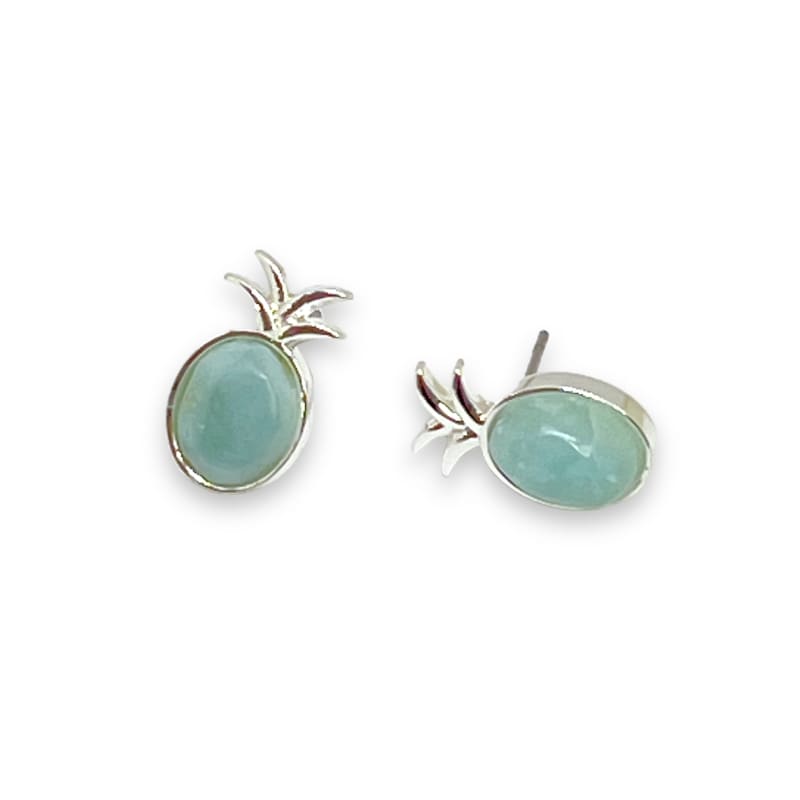 10mm larimar sterling silver pineapple studs earrings earrings