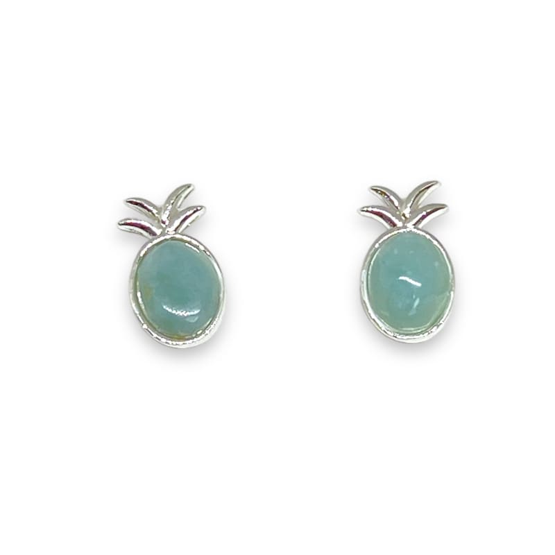 10mm larimar sterling silver pineapple studs earrings earrings