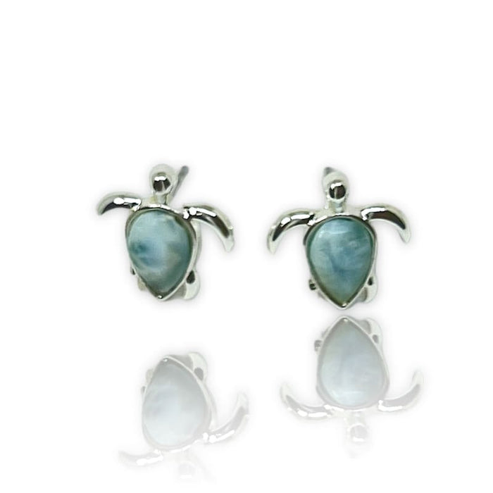 10mm larimar sterling silver turtle studs earrings earrings