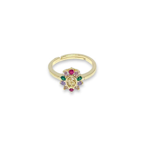 15 años multicolor open size gold plated ring rings