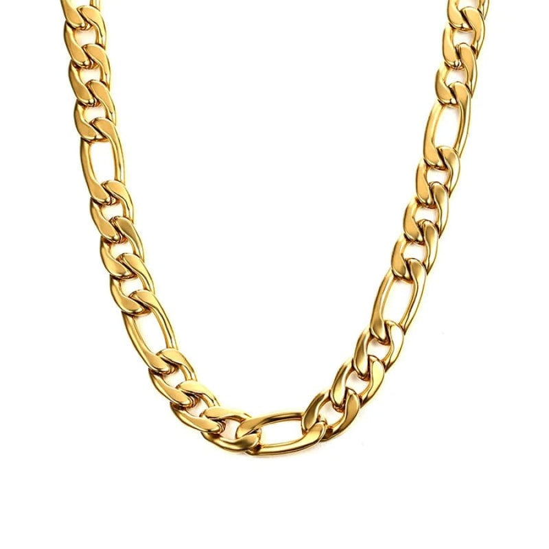 2.5mm figaro chain necklace in 18k of gold plated 28’’ chains