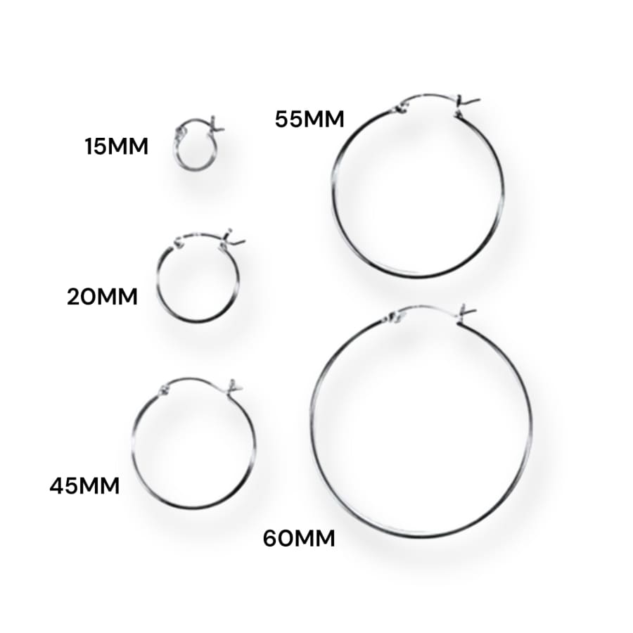 20mm circumference sterling silver hoops earrings earrings