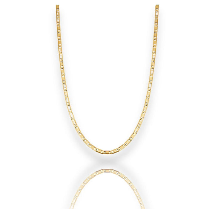 2mm wide valentino chain necklace in 14k solid gold chains