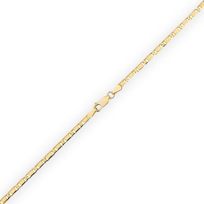 2mm wide valentino chain necklace in 14k solid gold 16’’ chains