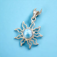 30mm larimar a sun charm pendant charms & pendants