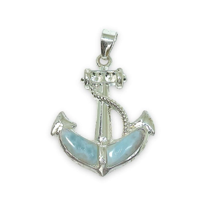 30mm x 40mm larimar anchor charm pendant charms & pendants