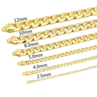 3mm curb links chain necklace in 18k of gold plated chains