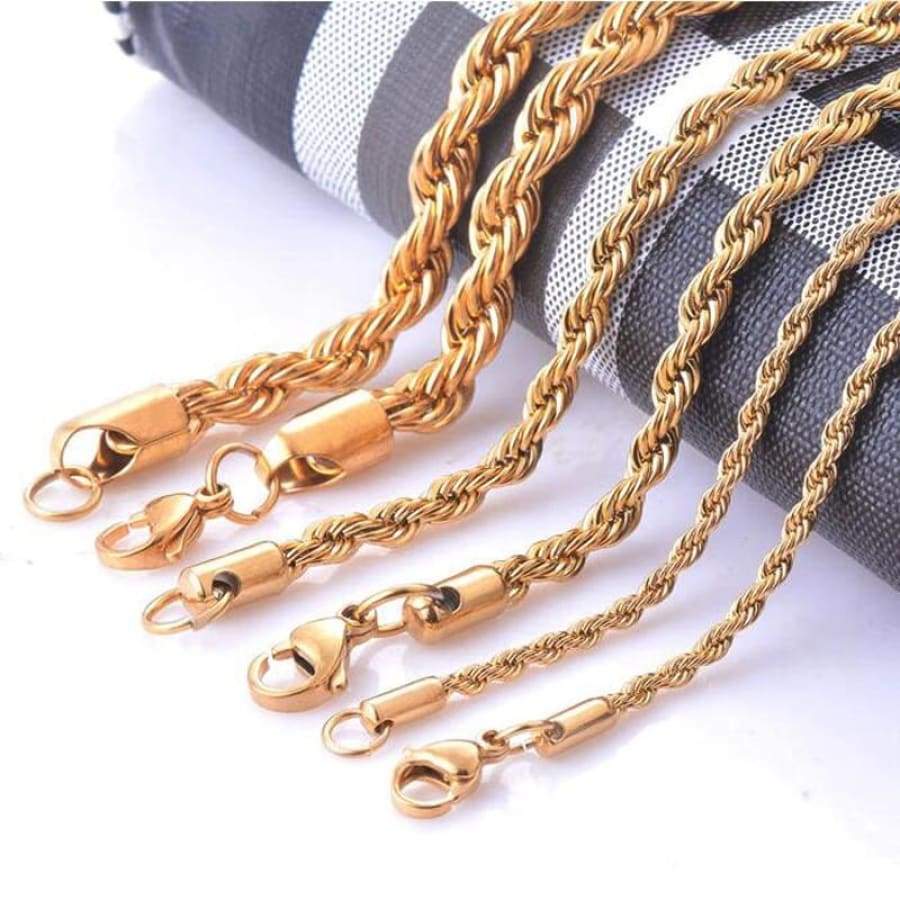 5mm rope chain 18kts of gold plated chains