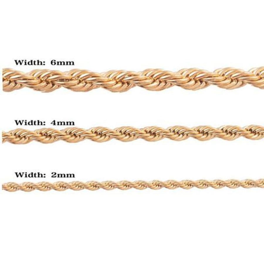 5mm rope chain 18kts of gold plated – Raf Rossi Gold Plated