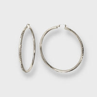 40mm circumference mirrored sterling silver hoops earrings earrings