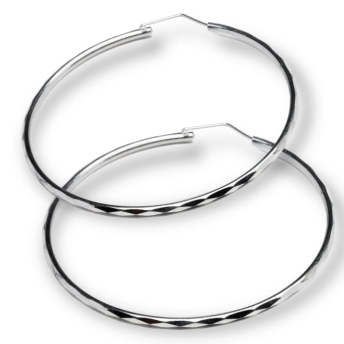 70mm circumference sterling silver mirror hoops earrings earrings