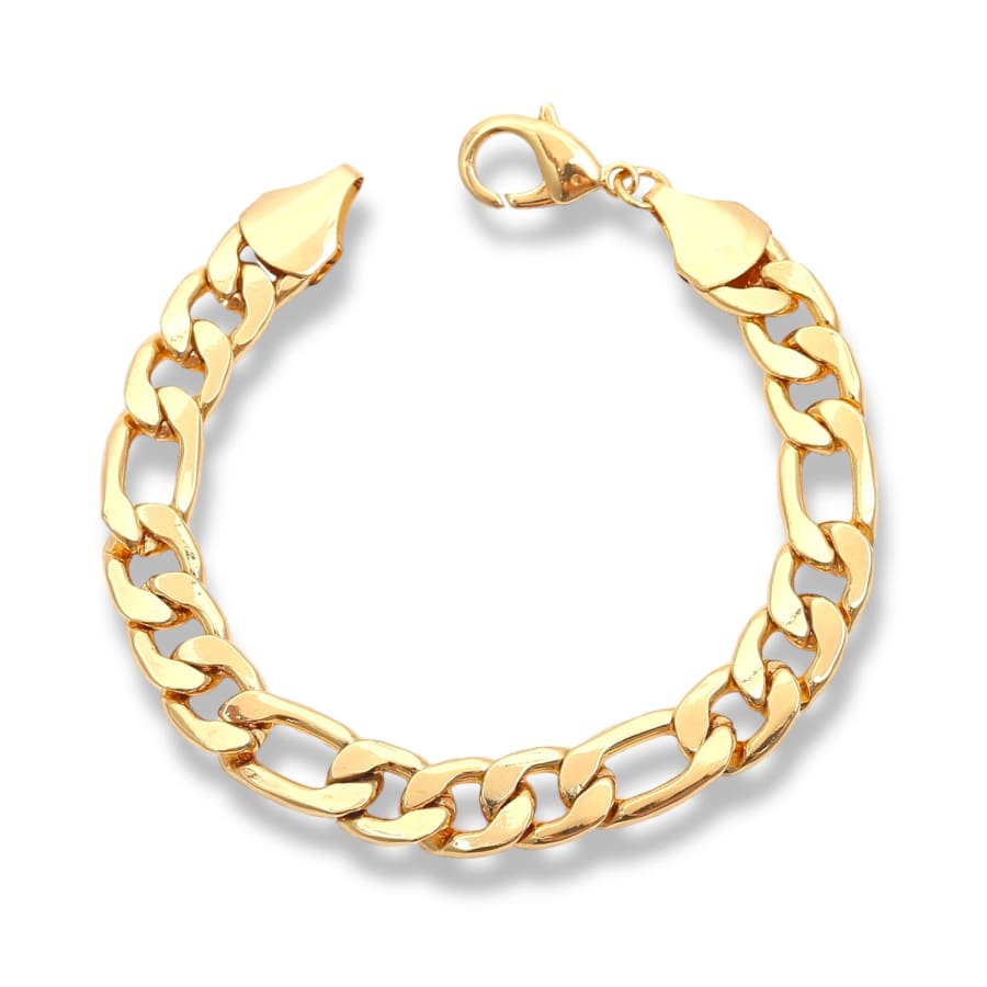 7mm wide figaro bracelet in 18k of gold plated bracelets