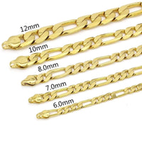 7mm wide figaro bracelet in 18k of gold plated bracelets