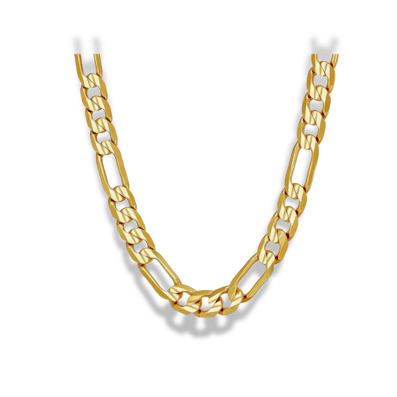 7mm wide figaro chain necklace in 18k of gold plated chains