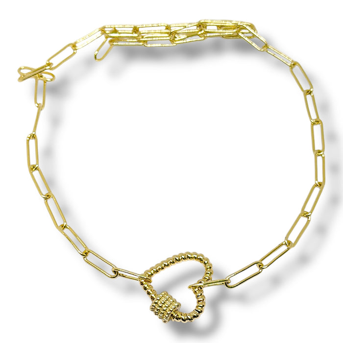 Paper clip heart 18k of gold plated chain necklace chains