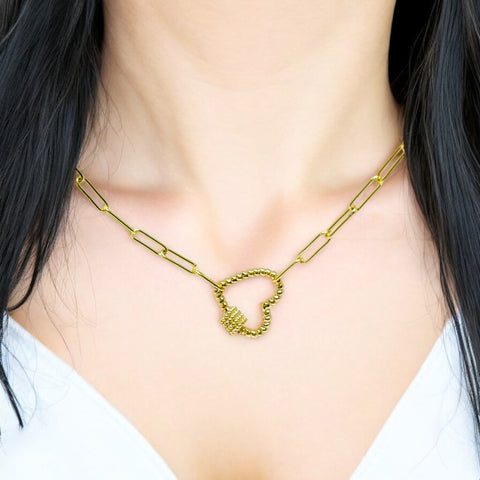 Lips links chain necklace in 14k of gold plated