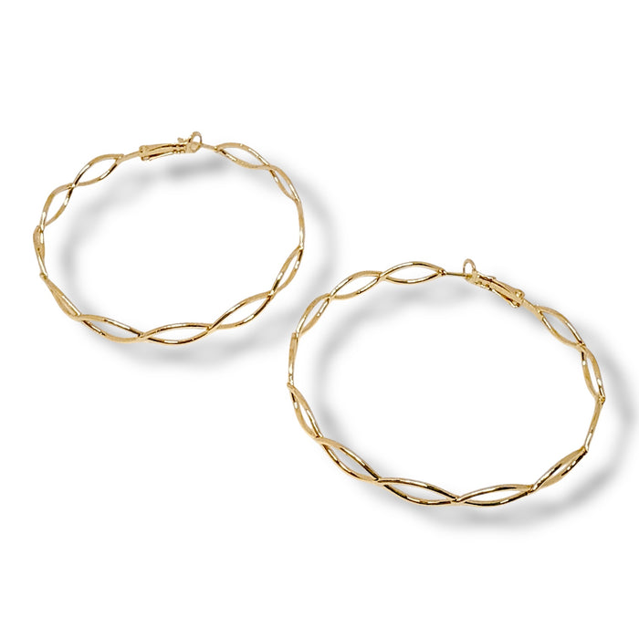 Loren infinity gold plated hoop earrings gold earrings