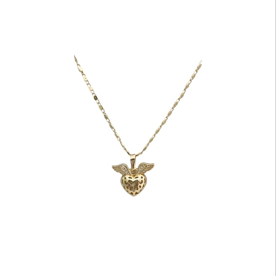 Angel’s wings heart pendant gold-filled chain necklace chains