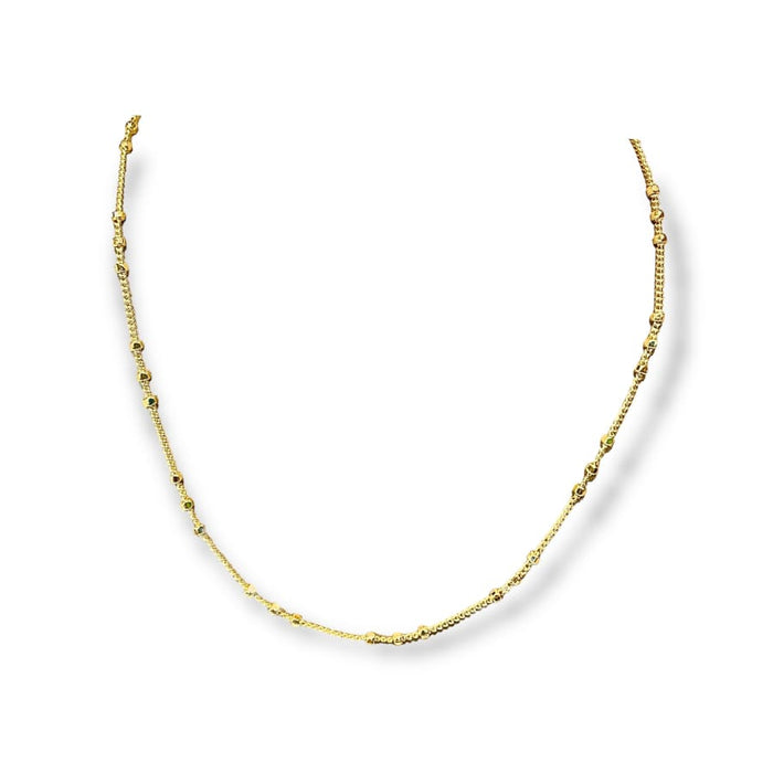 Ball chain necklace in 14k of gold plated chains