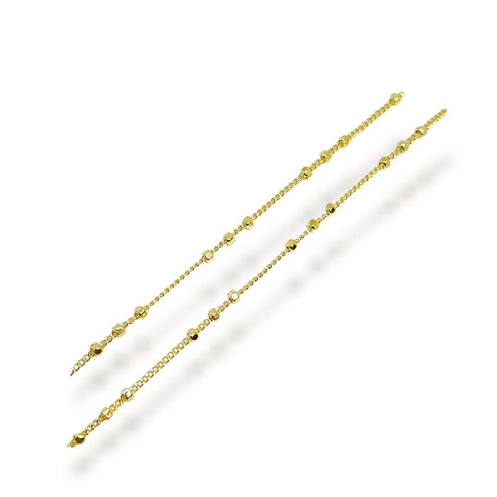 Ball chain necklace in 14k of gold plated chains