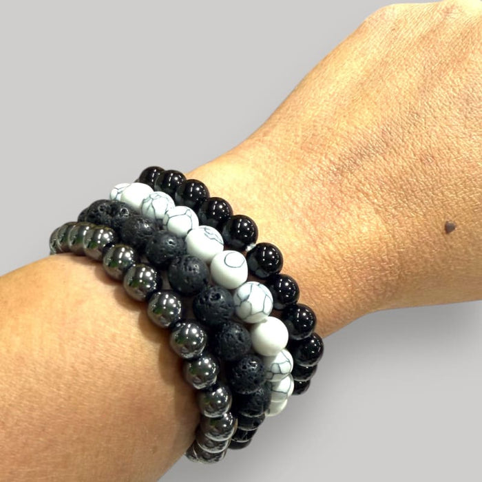 Black agate stone bracelet for resilience and prosperity bracelet