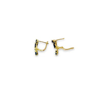 Black daliah dangle gold - filled earrings earrings