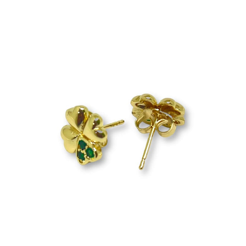 Clover heart studs earrings gold-filled earrings