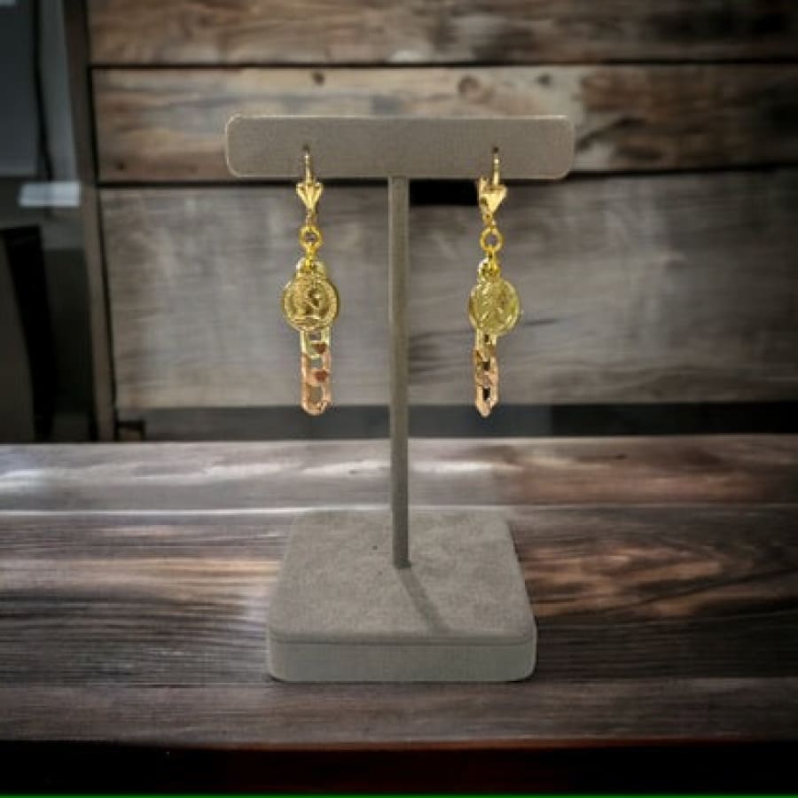 Coin link chain earrings in 18k of gold plated earrings