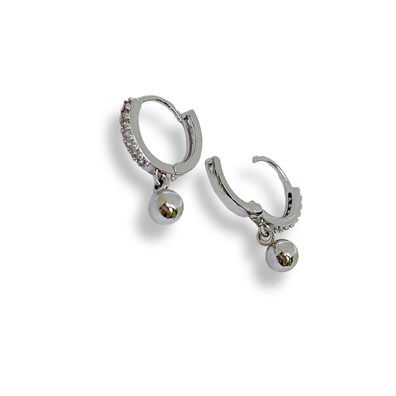 Cz huggies sterling silver hoops earrings earrings