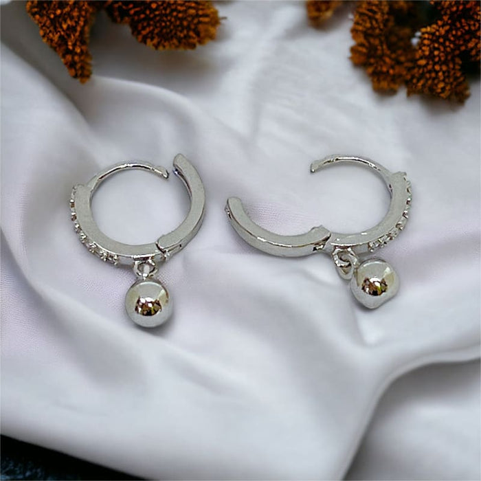 Cz huggies sterling silver hoops earrings earrings