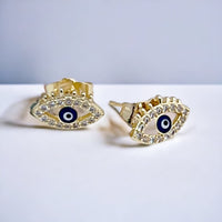 Dainty evil eye studs earrings gold-filled earrings