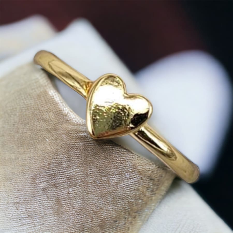 Dainty heart ring open size in 18k of gold plated rings