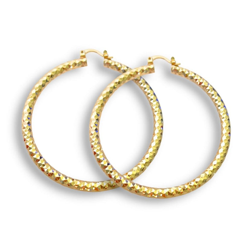 Diamond cut 14k of gold plated hoops earrings earrings