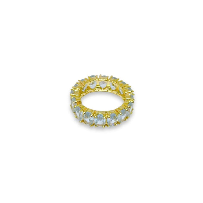 Eternity crystal gold- filled band ring rings