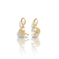 Fairy moon crystals drop earrings in 18k of gold plated earrings