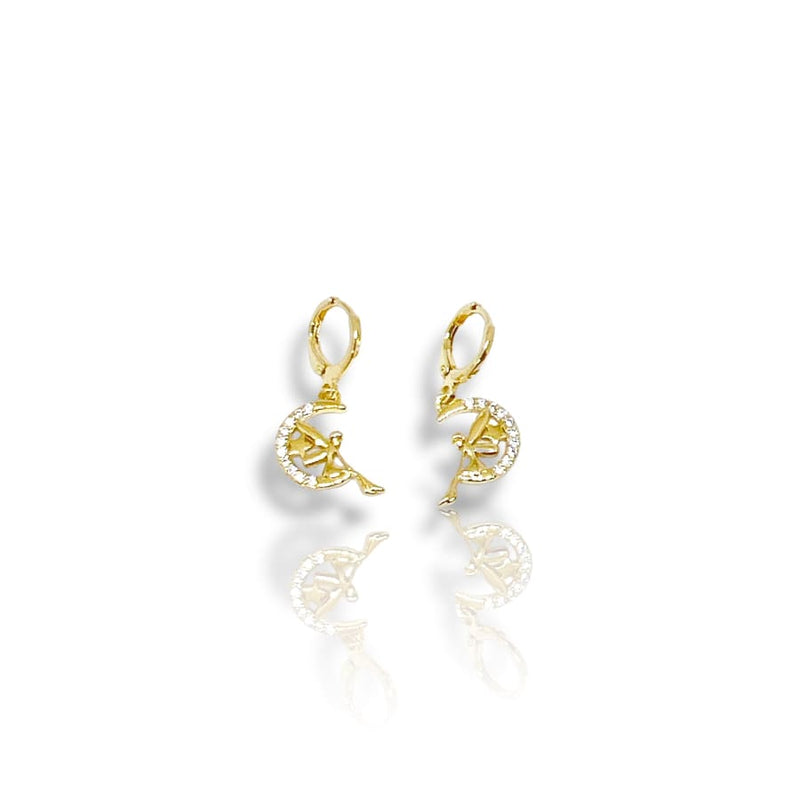 Fairy moon crystals drop earrings in 18k of gold plated earrings