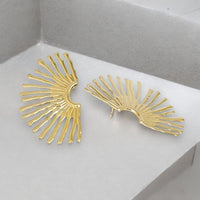 Fan gold- filled studs earrings earrings