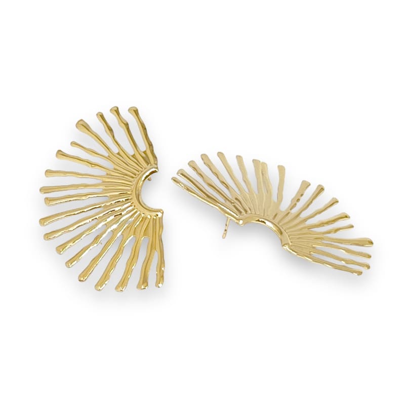 Fan gold- filled studs earrings earrings