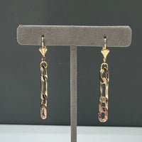 Figaro link three color chain earrings in 18k of gold plated earrings