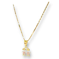 Two girls charm pendant necklace in of 14k gold plated three colors necklaces