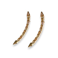 Gold tone snake crawlers earrings gold-filled earrings