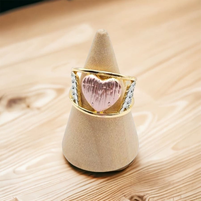 Heart open size ring in 18k of gold plated rings