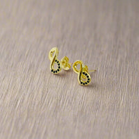 Infinity black cz gold- filled studs earrings earrings