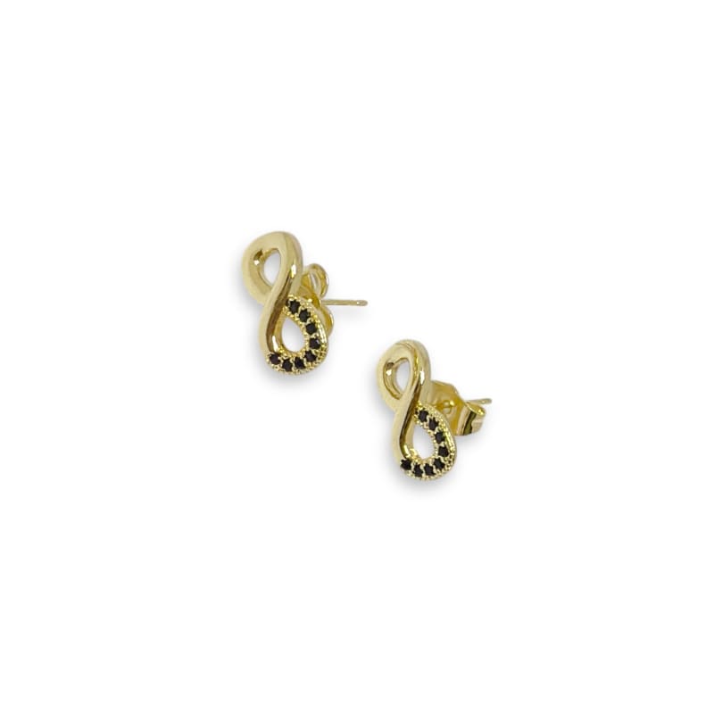 Infinity black cz gold- filled studs earrings earrings