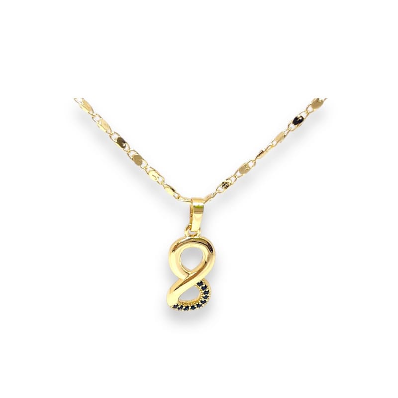 Infinity black stone cz gold-filled necklace pendant chains